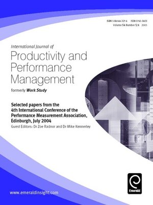 cover image of International Journal of Productivity and Performance Management, Volume 54, Issue 5 & 6